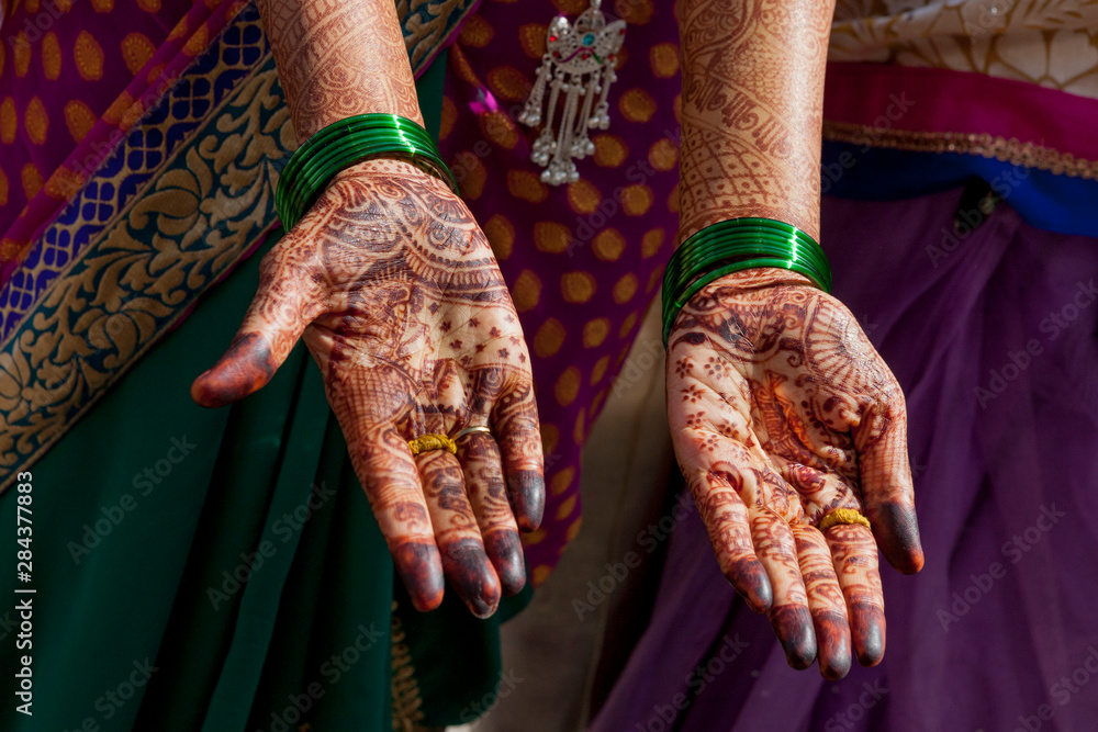 Henna decoration. Udaipur Rajasthan. India.