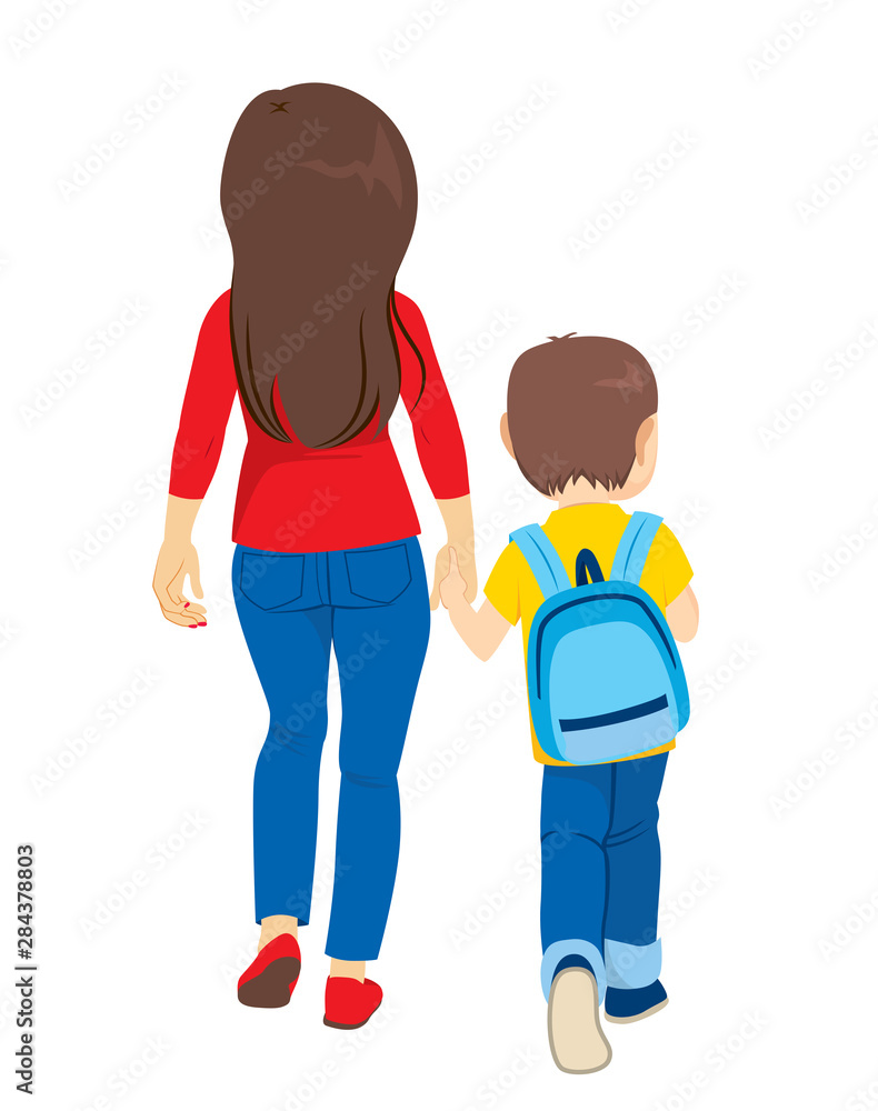 Mom Walking With Son