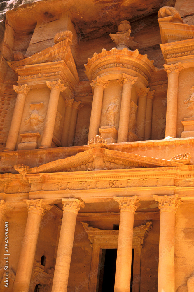 Asia, Jordan, Petra. The Treasury, Al-Khazneh.