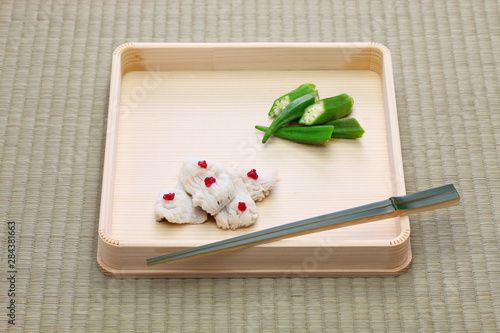 Hassun, assorted tidbits for Japanese tea ceremony cuisine. photo