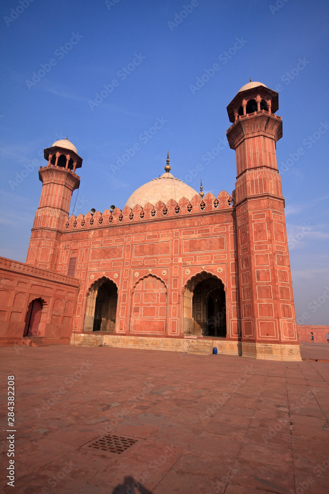 Badshahi Masjid, one of the biggest mosques in the world in Lahore, Pakistan