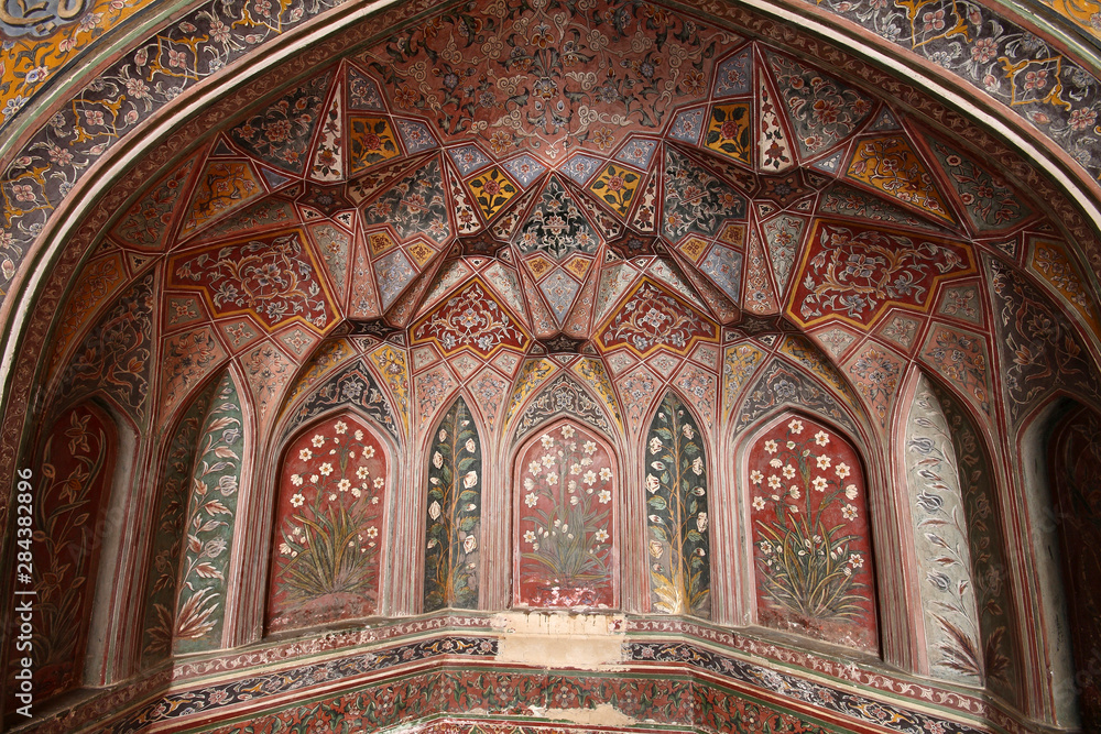 The beautiful Muslim architecture at Masjid Wazir Khan, Lahore
