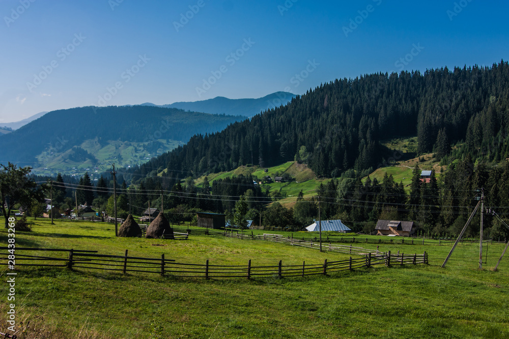 Rural contryside view in Carpathian
