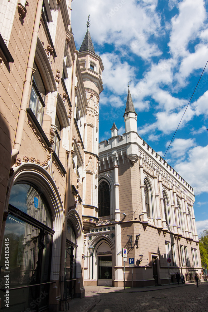 Naklejka premium Streets in old town of Riga