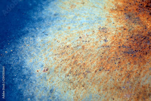 Rostiges Metal, close-up Hintergrund, Oberflächen Oxidation mit vielen Farben.