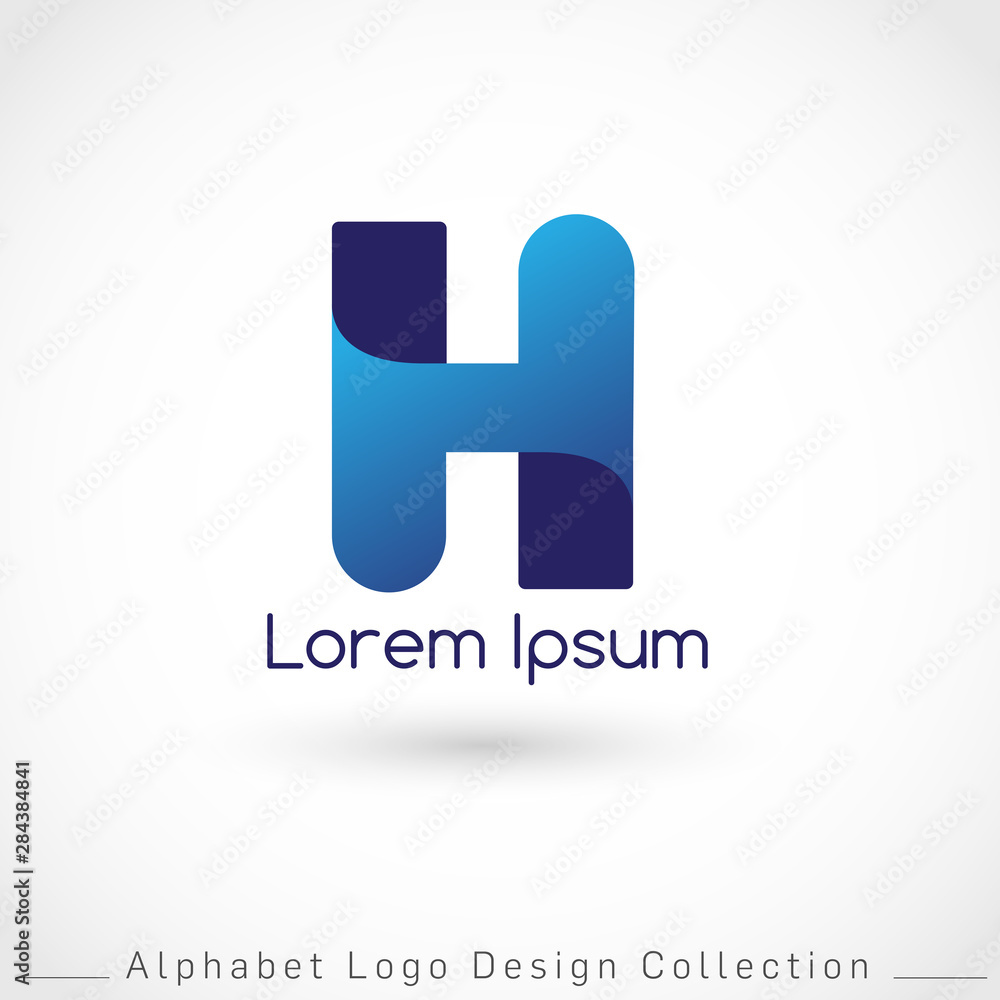 Obraz premium Letter H Logo Design Template isolated on white background : Vector Illustration