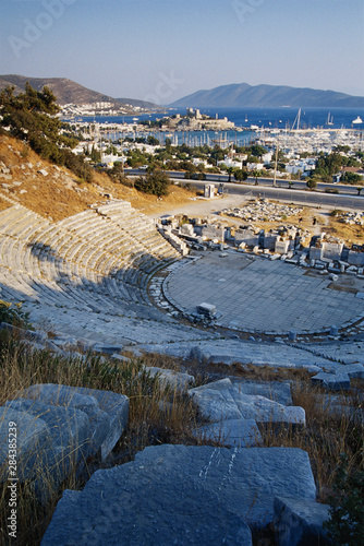 Turkey, Bodrum, View of antique theater and castle © Ali Kabas/Danita Delimont