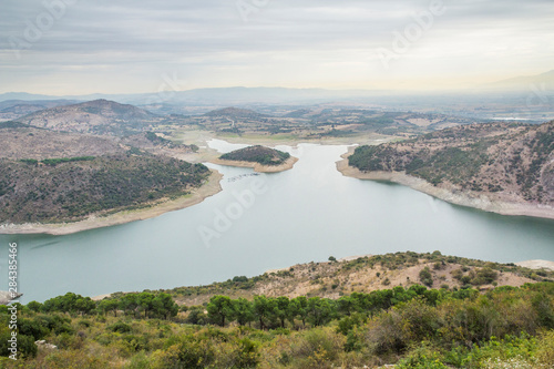 Turkey, Pergamon. The Kestel dam reservoir northeast of the Pergamon Acropolis, Turkey
