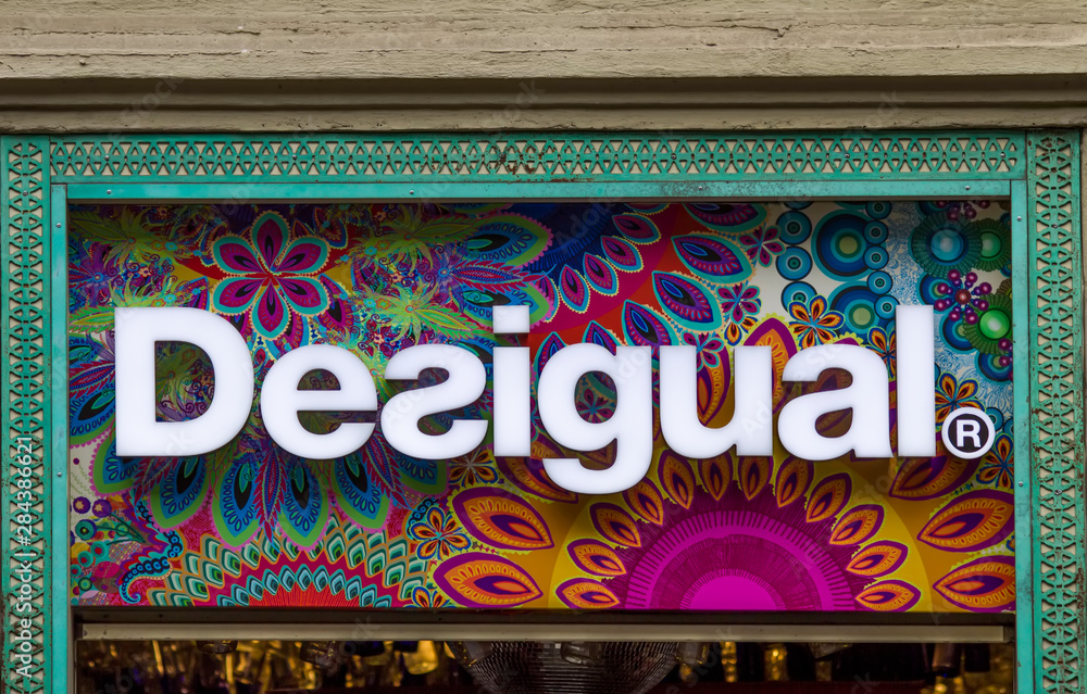 Detail of the Desigual shop in Catania. Desigual is a casual clothing brand  founded at 1984 in Barcelona, Spain – Stock-Foto | Adobe Stock