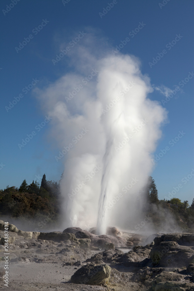 New Zealand, South Island, Tekapo Springs, geyser.