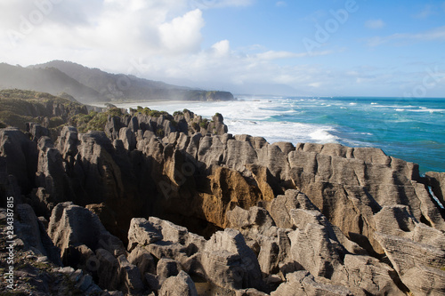 South Island, Pacific Ocean coastal scenic.