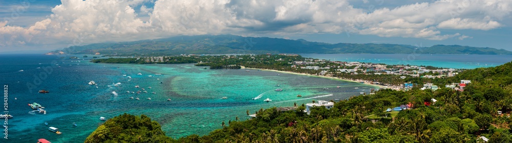 Panoramic view of the Philippine island of Boracay