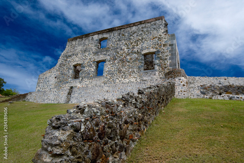 Martinique, French Antilles, West Indies, Ruins at Chateau Dubuc on the Carav...