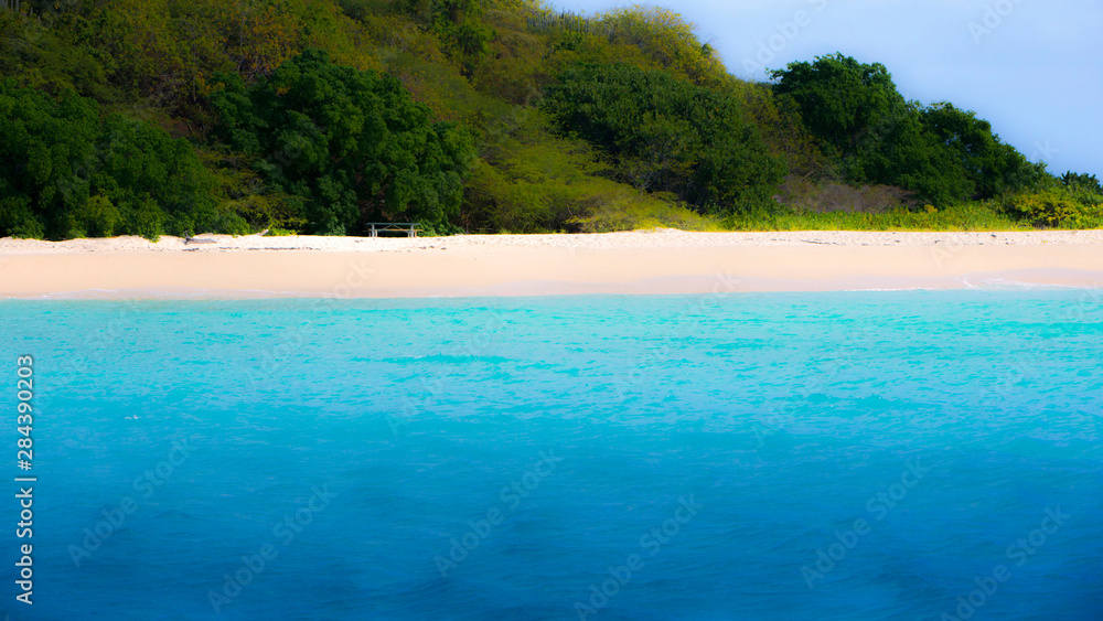 Buck Island, Saint Croix, US Virgin Islands. Soft focus of the beach.