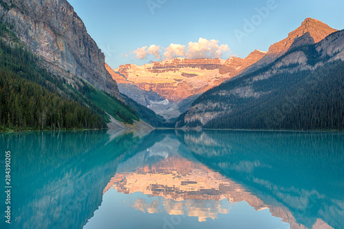 Canada, Banff National Park, Lake Louise, with Mount Victoria and Victoria Glaciers photo