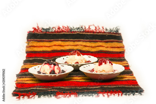 traditional ice cream with jam