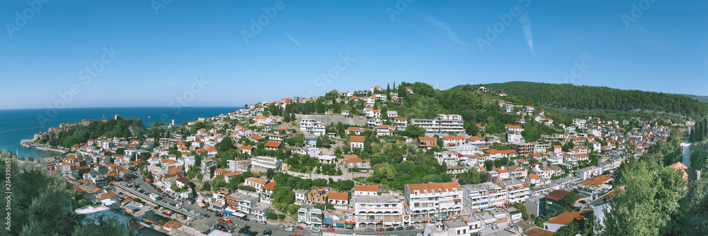 Fototapeta premium Ulcinj, a town on the southern coast of Montenegro. City landscape