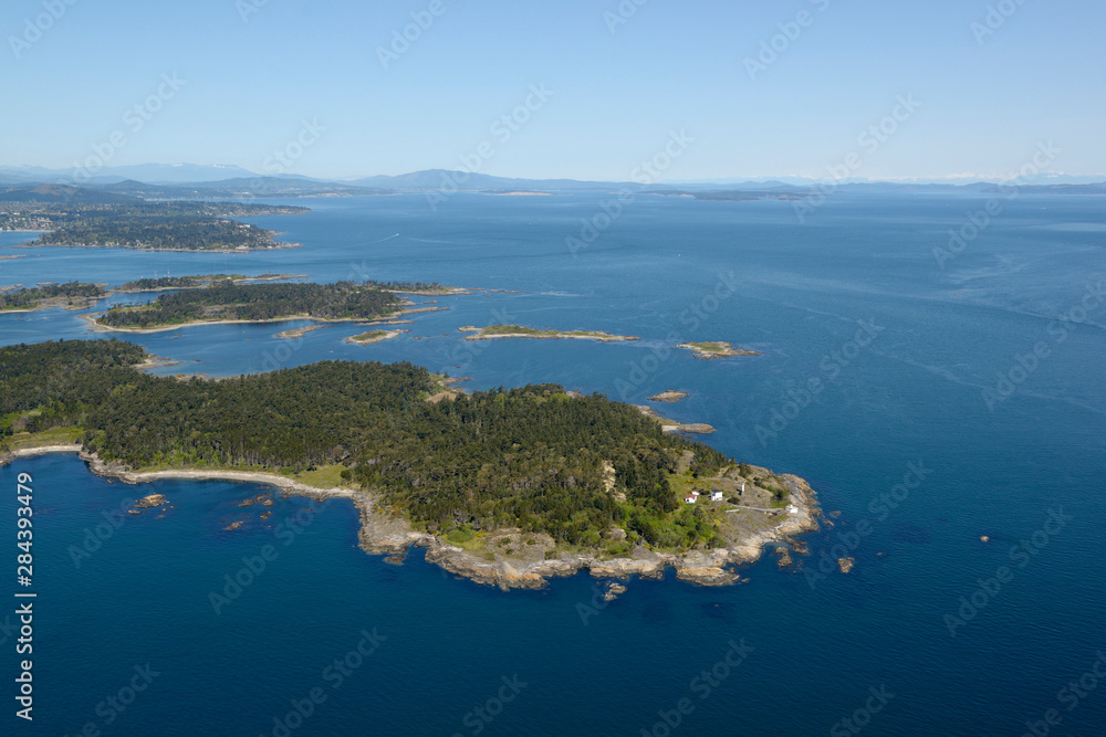 Canada, British Columbia, Aerial photo of Discovery Island Marine Provincial Park Canada, British Columbia, Aerial photo of Discovery Island Marine Provincial Park
