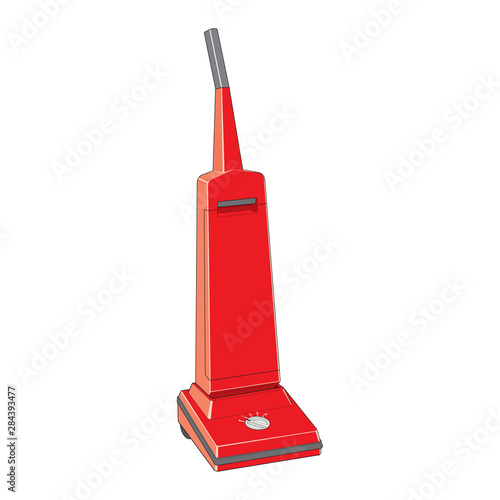 Vector illustration of red vacuum cleaner design