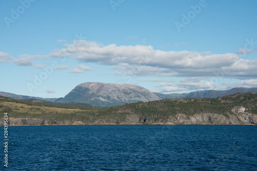 Canada, Newfoundland, Gros Morne National Park. View of Gros Morne Mountain, (aka The Big Lonely) 806 meters high, from Bonne Bay.. © Cindy Miller Hopkins/Danita Delimont