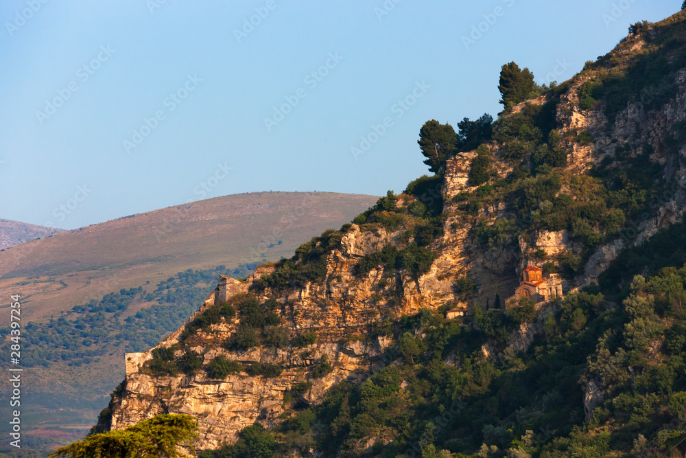 Fototapeta premium Holy Trinity Church on the cliff, Berat, Albania
