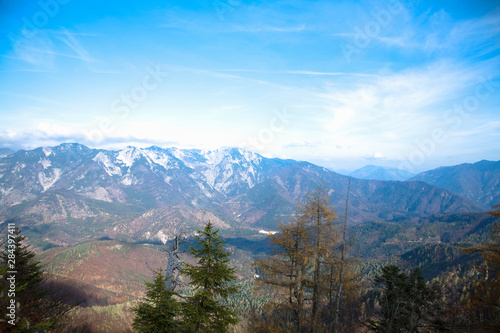 Upper Austria, Austria - High angle view of mountains and a valley.