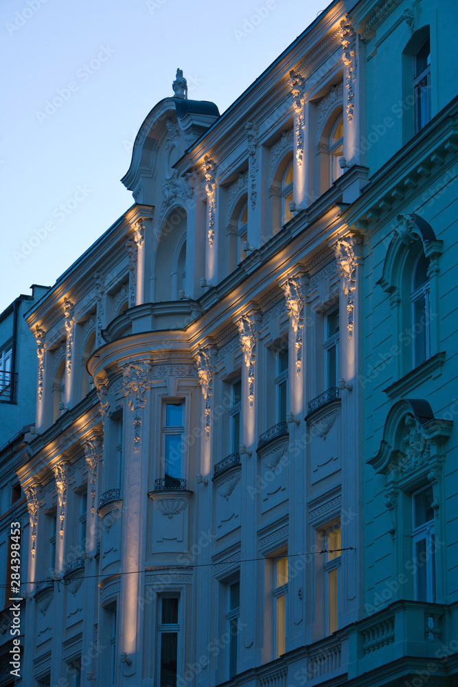 Fototapeta premium Building Details, St. Mesto area, near Old Town Square, Historical Center of Prague-UNESCO World Cultural and Natural Heritage Register, Capital City of Czech Republic, Eastern Europe