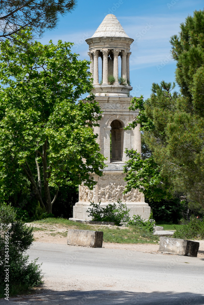 France, St. Remy, Glanum, fortified Roman town in Provence. Mausoleum of the Julii