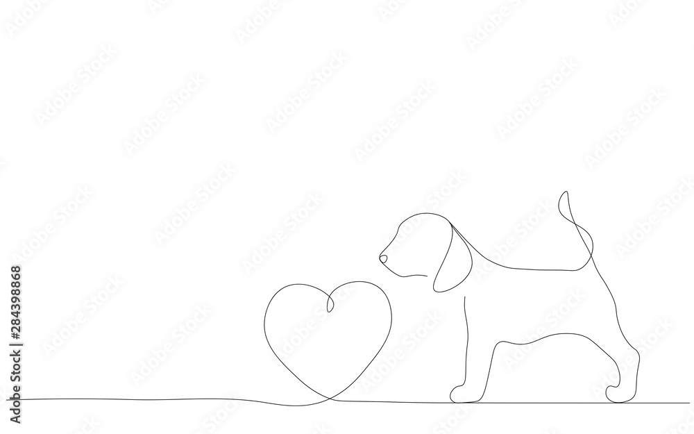 Obraz premium Puppy beagle love, vector illustration