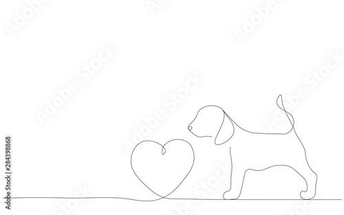 Puppy beagle love, vector illustration