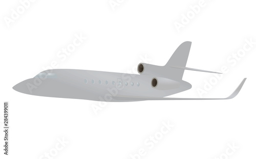 Grey small airplane. vector illustration
