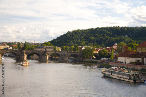 CZECH REPUBLIC, Prague. View from Manesuv Bridge, Historical Center of Prague. 