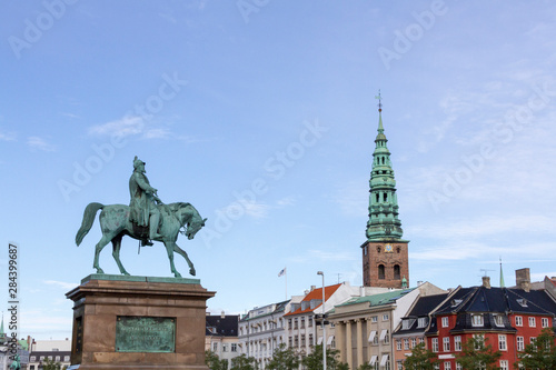 Statue of King Frederik VII. Christiansborg. Danish Parliament. Copenhagen. Denmark.