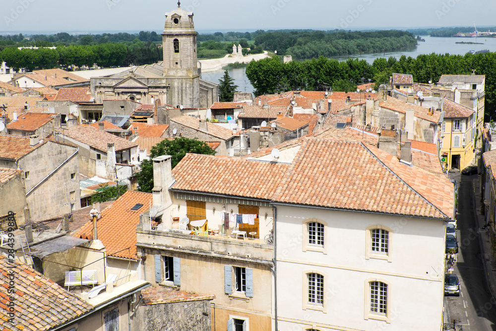 France, Arles, view from Roman Amphitheater.