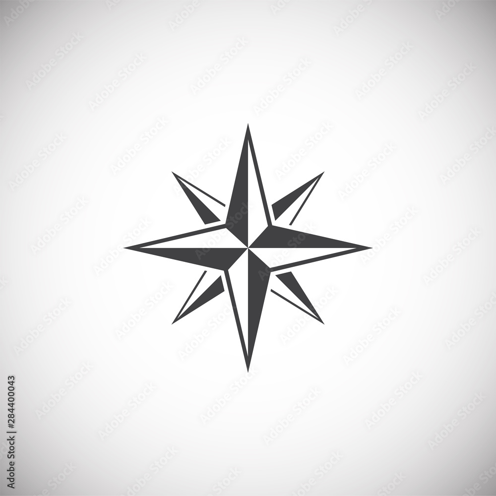 Obraz premium Windrose icon on background for graphic and web design. Simple illustration. Internet concept symbol for website button or mobile app.