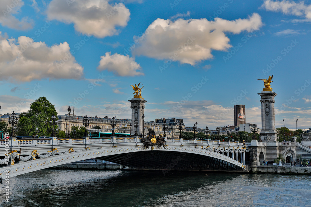 Evening light Pont Alexandre III bridge, Paris, France