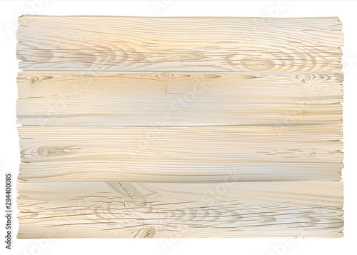 Wooden sign. Realistic highly detailed vector light white wooden texture background. Hand drawn, no tracing