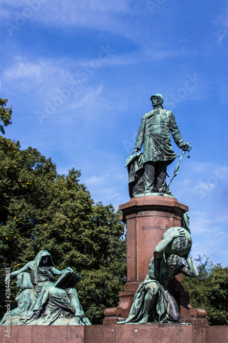 Monument to Otto Von Bismarck by Reinhold Begas located in the Tiergarten park of Berlin, Germany photo