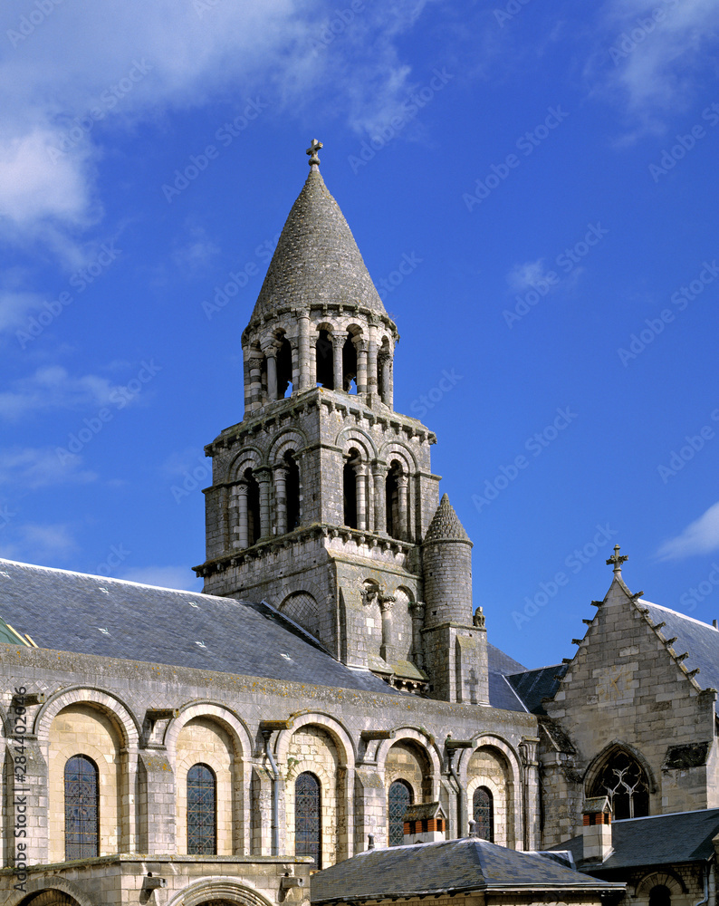 France, Poitiers. Notre-Dame La Grande in Poitiers, Dept. Vienne in France, dates from the 12th century.