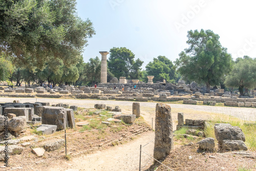 Temple of Zeus, Ancient Greek ruins, Olympia, Greece, Europe