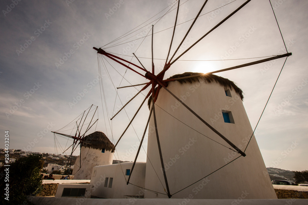 The famous Wind Mills. Mykonos. Greece.