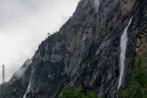 Two Waterfalls on the cliff