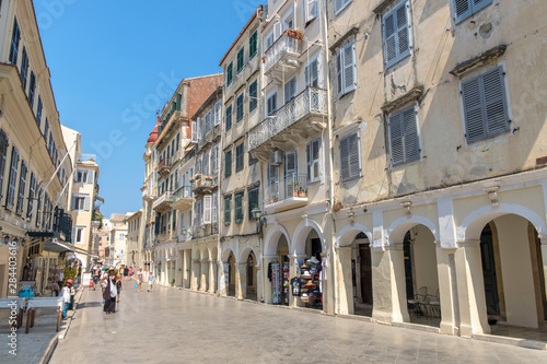 Shopping area, Old Town, Corfu, Greece, Europe