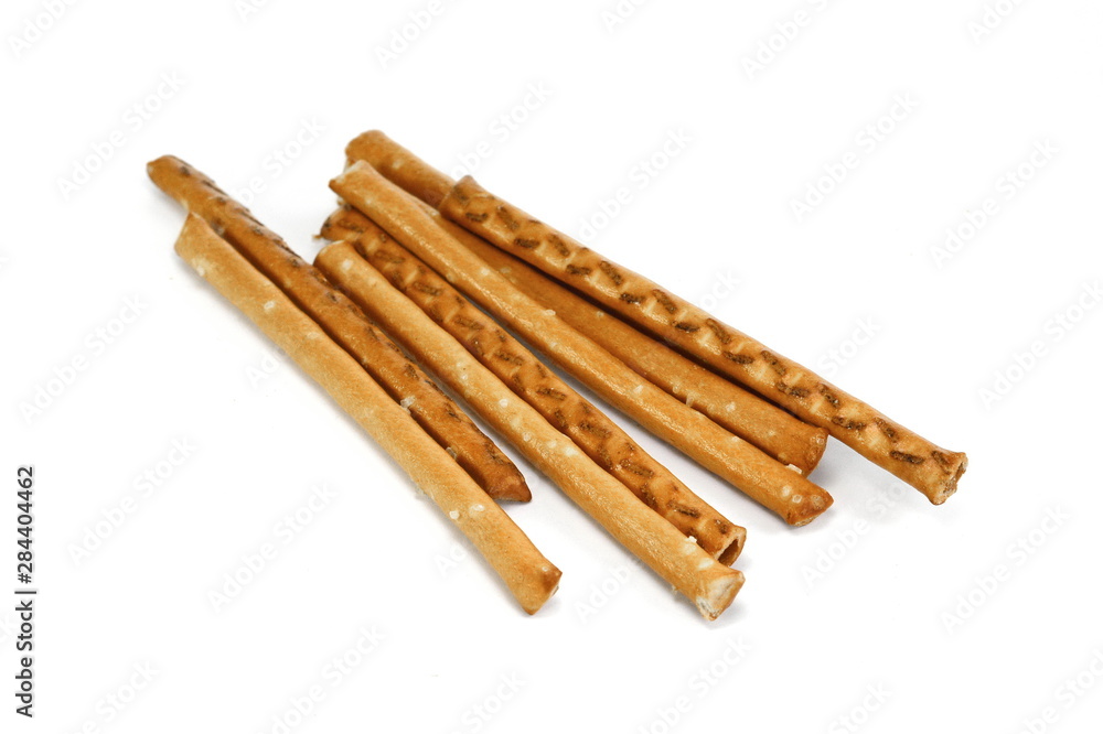 Closeup of a pile of pretzel sticks. 
