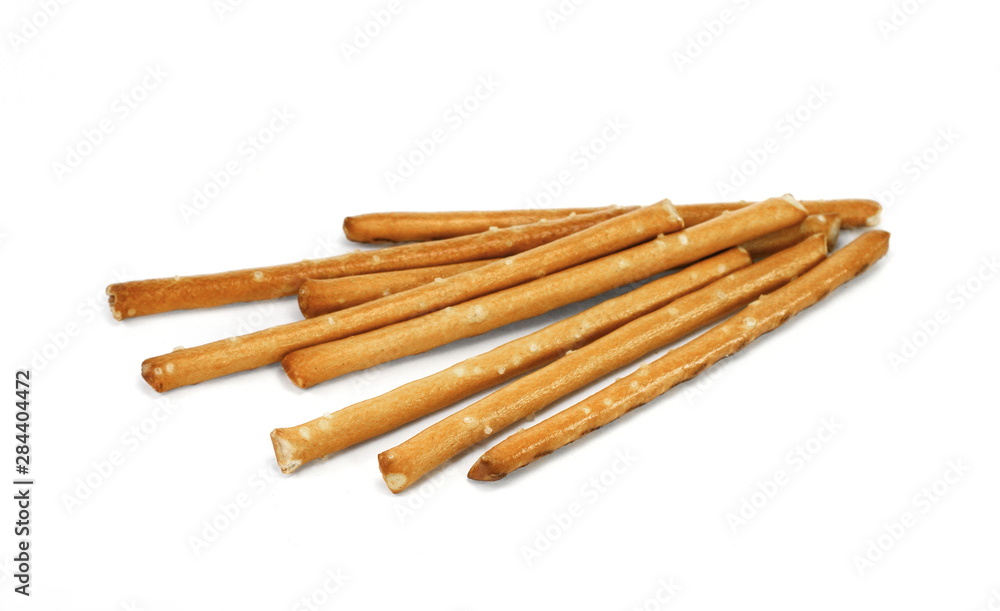 Closeup of a pile of pretzel sticks. 