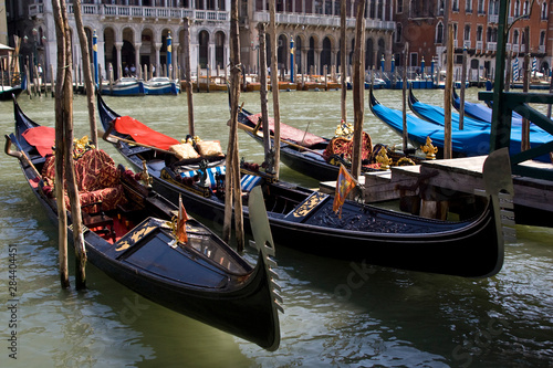 Italy, Venice. Gondolas docked on the Grand Canal. © Jaynes Gallery/Danita Delimont