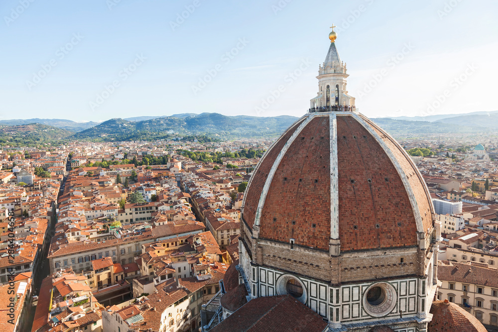 Duomo Santa Maria del Fiore and Skyline Over Florence, Italy