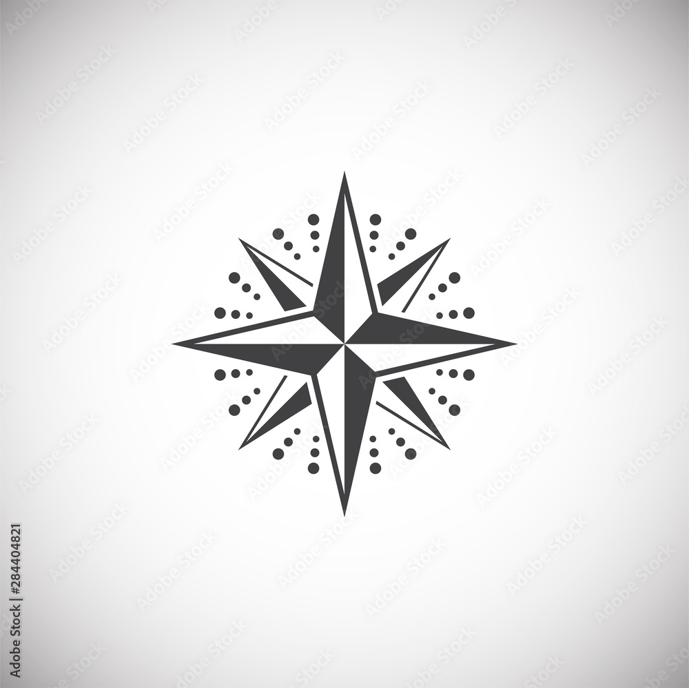 Windrose icon on background for graphic and web design. Simple illustration. Internet concept symbol for website button or mobile app.