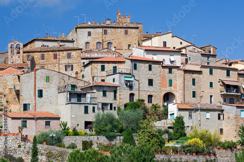 Italy  Petroio. Overview of hilltop village. 