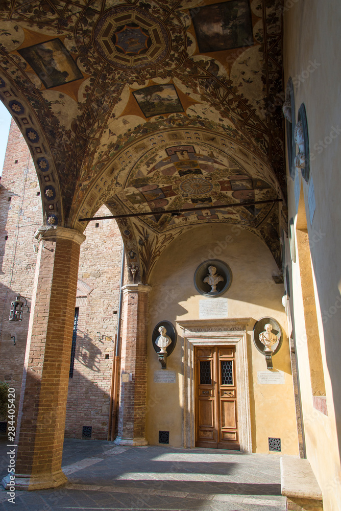 Italy, Siena. Courtyard of Accademia Musicale Chigiana